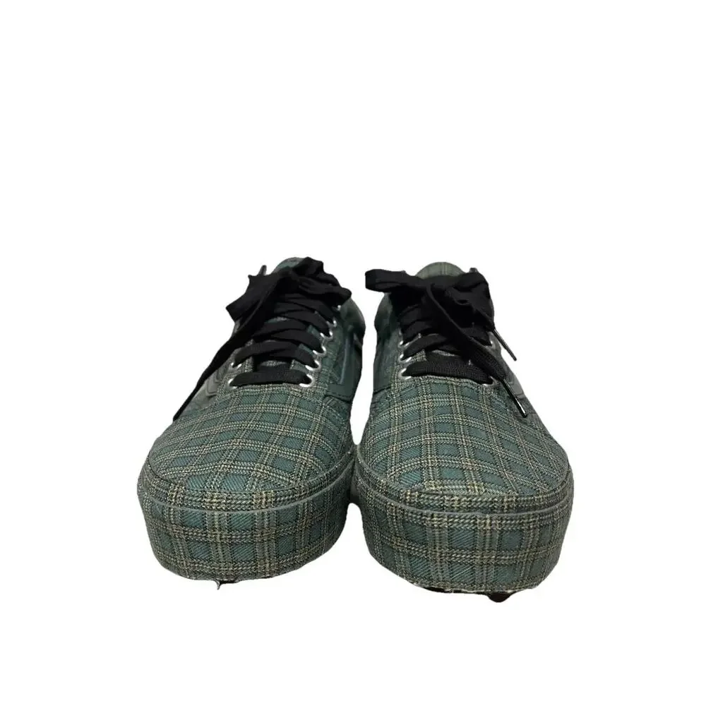 NEW Vans Old Skool Platform Green Plaid RARE - Picture 4 of 6